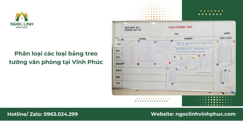 Phân loại các loại bảng treo tường văn phòng tại Vĩnh Phúc